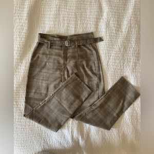 Pacsun high waisted plaid belted trousers
